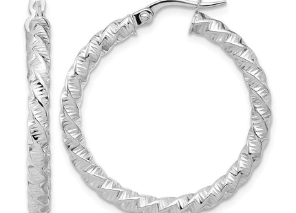 14K white gold hoop earrings