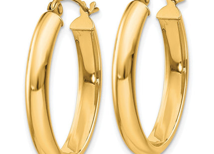 14K gold oval hoop earrings, alternate view