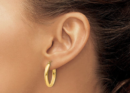 14K gold oval hoop earrings, another view