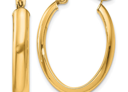 14K gold oval hoop earrings