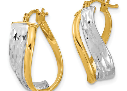 14k Two-tone Earrings Style TF1166 - Classique Jewelry Inc.