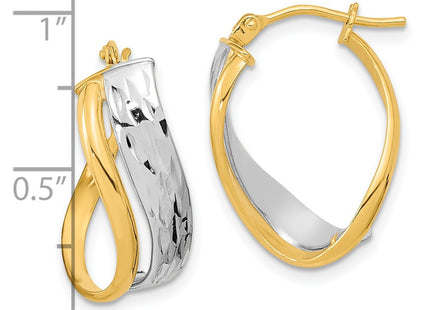 14k Two-tone Earrings Style TF1166 - Classique Jewelry Inc.