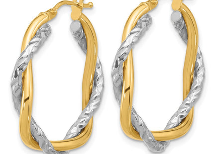 14k Two-tone Earrings Style TF1183 - Classique Jewelry Inc.