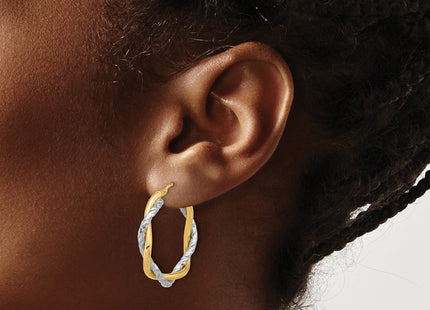 14k Two-tone Earrings Style TF1183 - Classique Jewelry Inc.