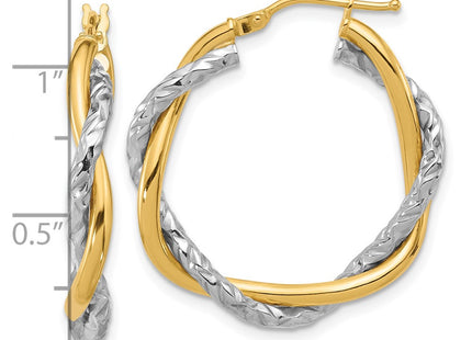 14k Two-tone Earrings Style TF1183 - Classique Jewelry Inc.