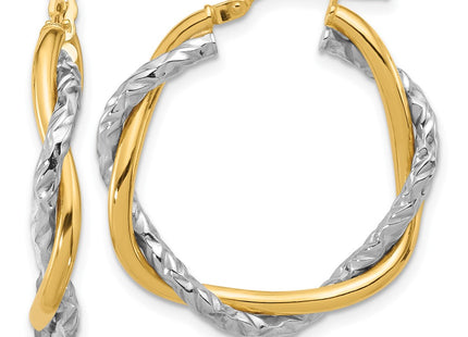 14k Two-tone Earrings Style TF1183 - Classique Jewelry Inc.