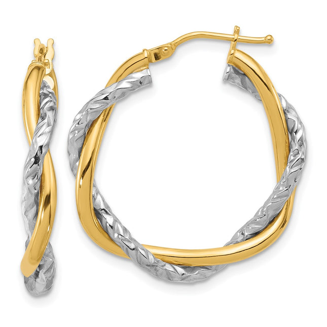 14k Two-tone Earrings Style TF1183 - Classique Jewelry Inc.