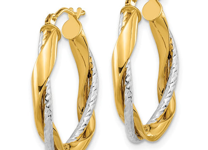 14k Two-tone Earrings Style TF1184 - Classique Jewelry Inc.
