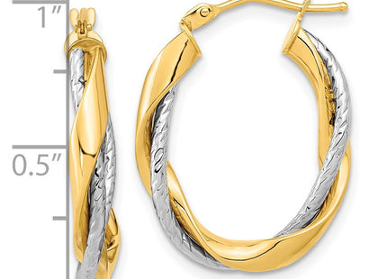 14k Two-tone Earrings Style TF1184 - Classique Jewelry Inc.