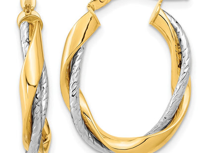 14k Two-tone Earrings Style TF1184 - Classique Jewelry Inc.