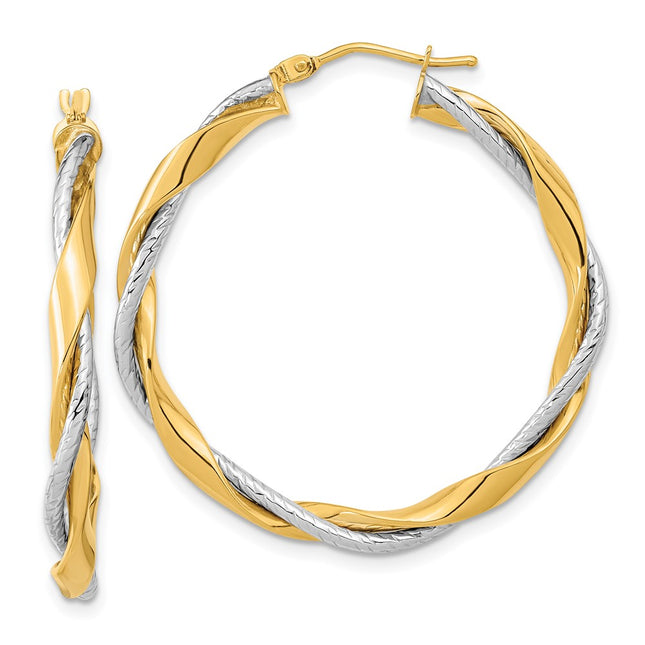 14k Two-tone Earrings Style TF1187 - Classique Jewelry Inc.