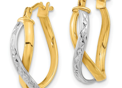 14k Two-tone Earrings Style TF1199 - Classique Jewelry Inc.