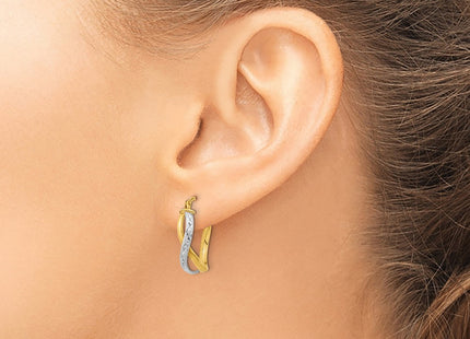 14k Two-tone Earrings Style TF1199 - Classique Jewelry Inc.