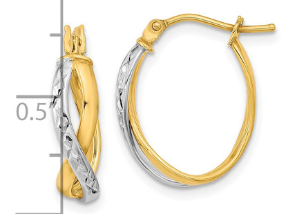 14k Two-tone Earrings Style TF1199 - Classique Jewelry Inc.