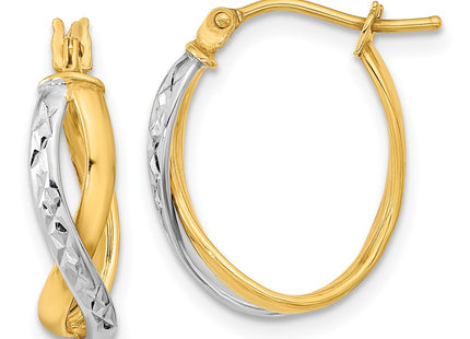 14k Two-tone Earrings Style TF1199 - Classique Jewelry Inc.