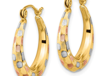14k Yellow & Rhodium Earrings Style TF1207 - Classique Jewelry Inc.