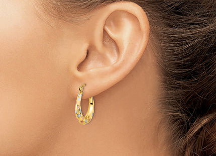 14k Yellow & Rhodium Earrings Style TF1207 - Classique Jewelry Inc.