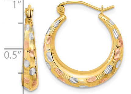 14k Yellow & Rhodium Earrings Style TF1207 - Classique Jewelry Inc.