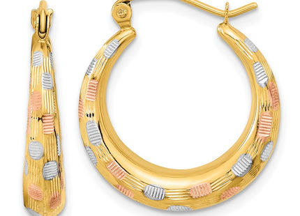 14k Yellow & Rhodium Earrings Style TF1207 - Classique Jewelry Inc.