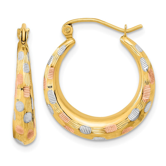 14k Yellow & Rhodium Earrings Style TF1207 - Classique Jewelry Inc.