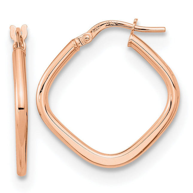 14k Two Tone Polished Double Hoops, 16.5 x 14mm