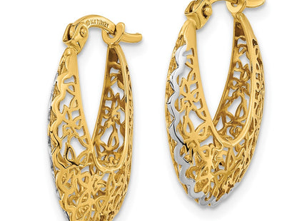 14k Yellow & Rhodium Earrings Style TF1247 - Classique Jewelry Inc.
