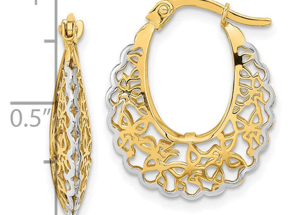 14k Yellow & Rhodium Earrings Style TF1247 - Classique Jewelry Inc.