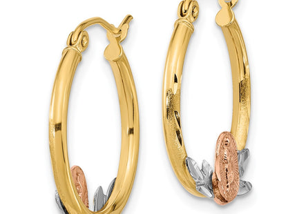 14K gold hoop earrings, alternate view