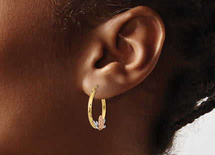 14K gold hoop earrings, another view
