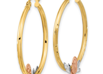 14k Tri-Color Earrings Style TF1270 - Classique Jewelry Inc.