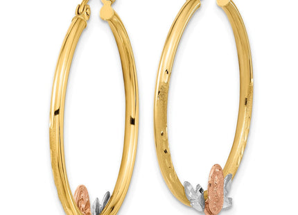 14K Tri-color Guadalupe Hoop Earrings (Style TF1270)