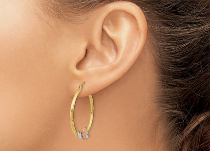 14k Tri-Color Earrings Style TF1270 - Classique Jewelry Inc.