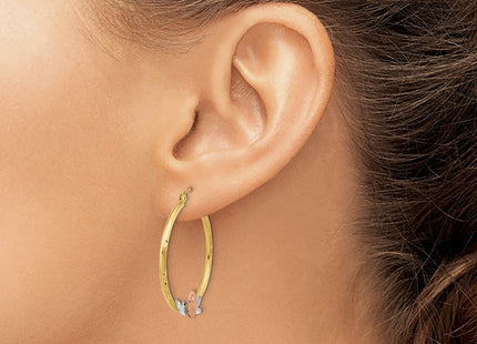 14K Tri-color Guadalupe Hoop Earrings (Style TF1270)