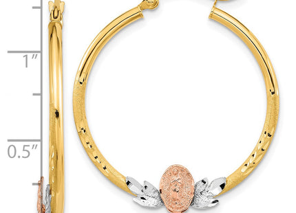 14k Tri-Color Earrings Style TF1270 - Classique Jewelry Inc.