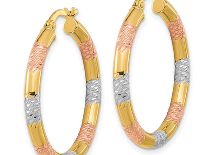 14k Yellow & Rhodium Earrings Style TF1285 - Classique Jewelry Inc.