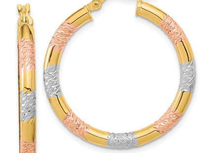 14k Yellow & Rhodium Earrings Style TF1285 - Classique Jewelry Inc.
