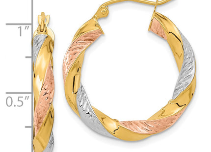 14k Yellow & Rhodium Earrings Style TF1298 - Classique Jewelry Inc.