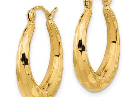 14K Polished Diamond-Cut Hoop Earrings (Style TF1300)