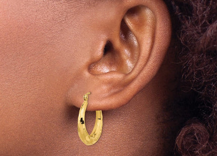 14K Polished Diamond-Cut Hoop Earrings (Style TF1300)