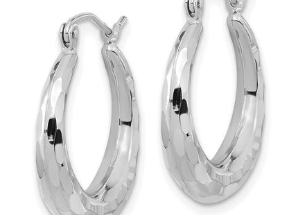 14K white gold hoop earrings, alternate view