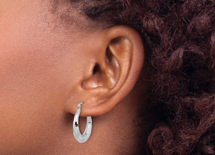 14K white gold hoop earrings, another view