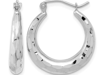 14K white gold hoop earrings