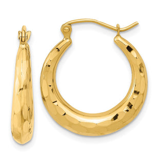 14K Polished Diamond-Cut Hoop Earrings (Style TF1300)