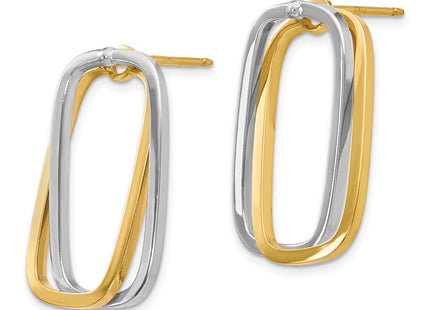 14k Two-tone Earrings Style TF1307YW - Classique Jewelry Inc.