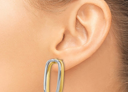 14k Two-tone Earrings Style TF1307YW - Classique Jewelry Inc.