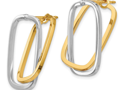 14k Two-tone Earrings Style TF1307YW - Classique Jewelry Inc.