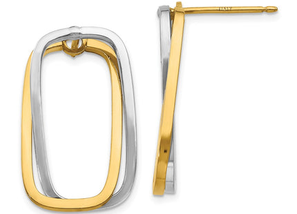 14k Two-tone Earrings Style TF1307YW - Classique Jewelry Inc.