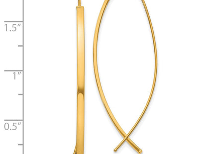 14k Square Tube Wire Threader Earrings (Style TF1317)
