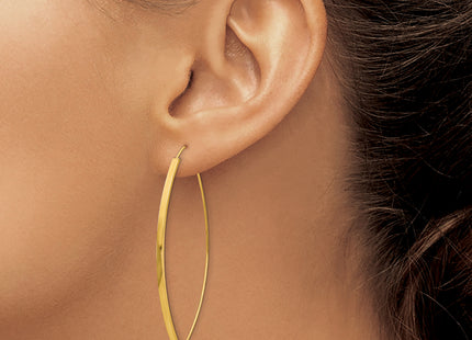 14k Square Tube Wire Threader Earrings, 57.9 x 22.6mm