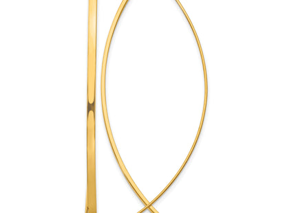 14k Square Tube Wire Threader Earrings, 57.9 x 22.6mm